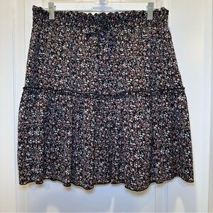 Alelly Black Floral Mini Skirt Size XL